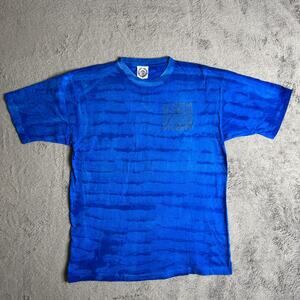 Vintage 90s Shirt EARTH TRIBE Single Stitch Mens XL Surf Blue Waves Stripe SS